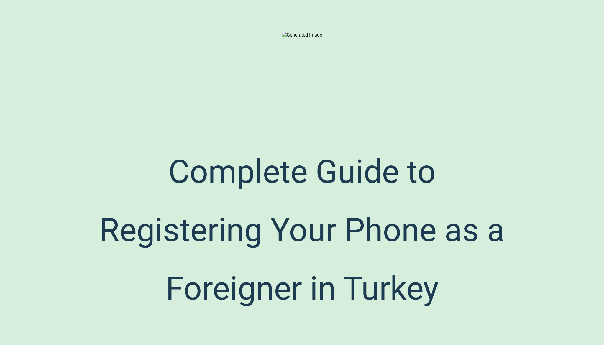 Complete Guide to Registering Your Phone as a Foreigner in Turkey