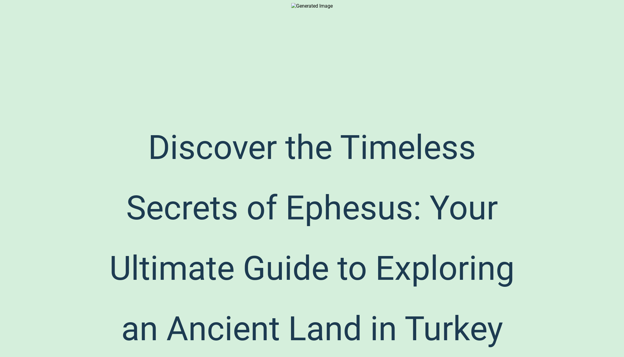 Discover the Timeless Secrets of Ephesus: Your Ultimate Guide to