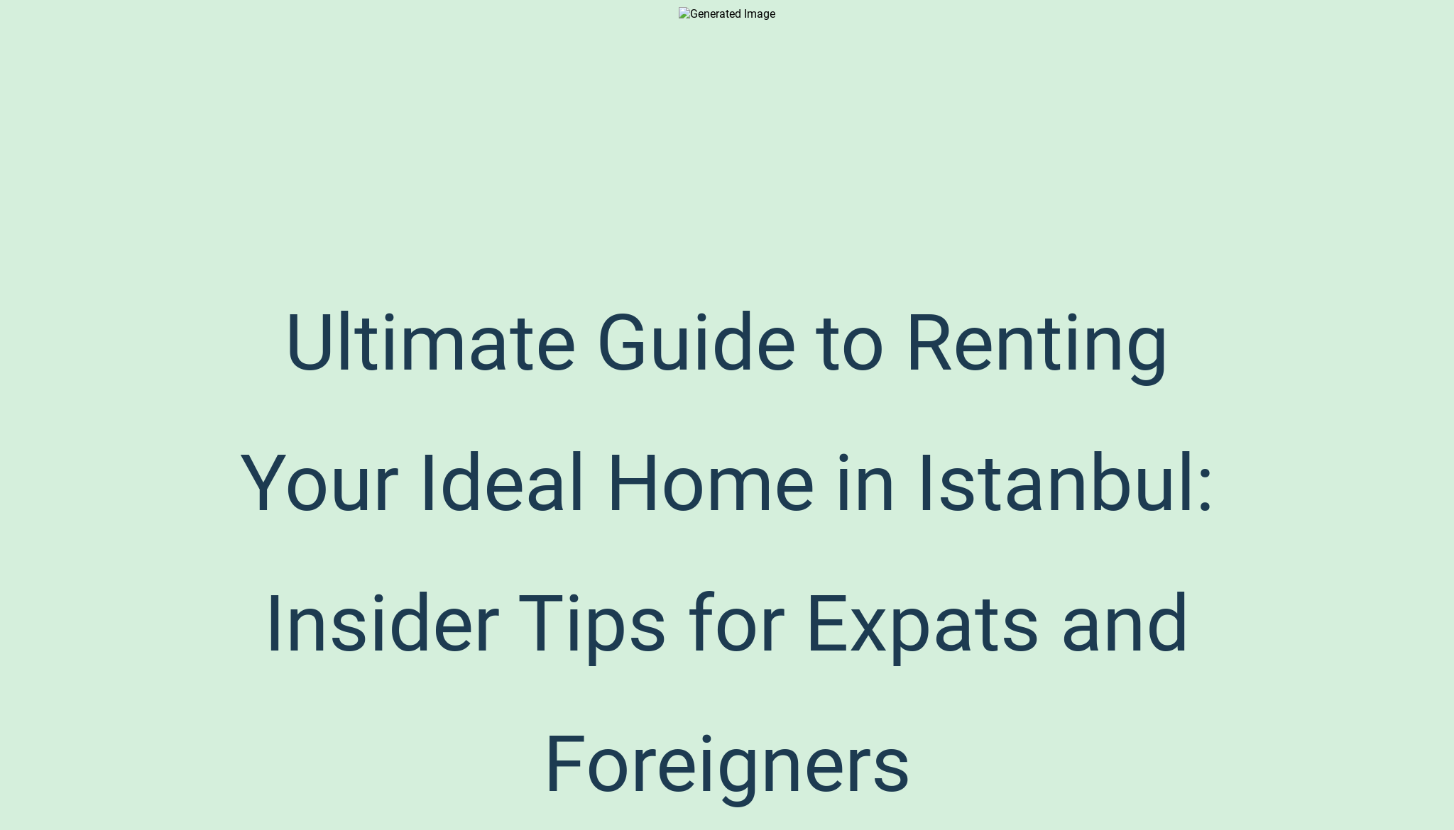 Ultimate Guide to Renting Your Ideal Home in Istanbul: Insider Tips for ...