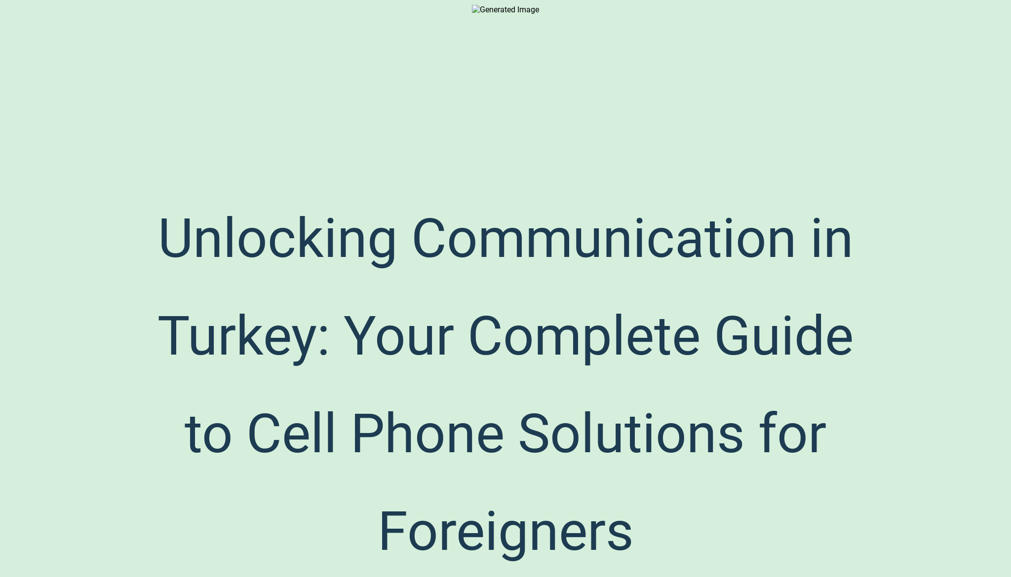 Unlocking Communication in Turkey: Your Complete Guide to Cell Phone ...